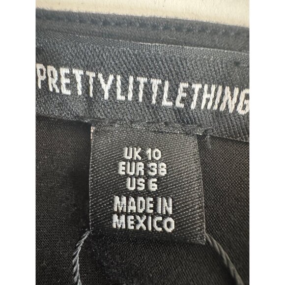 2/$30 NWT PrettyLittleThing 6 Black Bodycon Cut-Out Long Sleeve Mini Dress - Picture 3 of 16